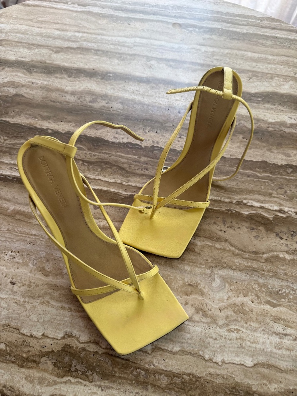 Bottega Veneta Sunny Yellow Strappy Heels
